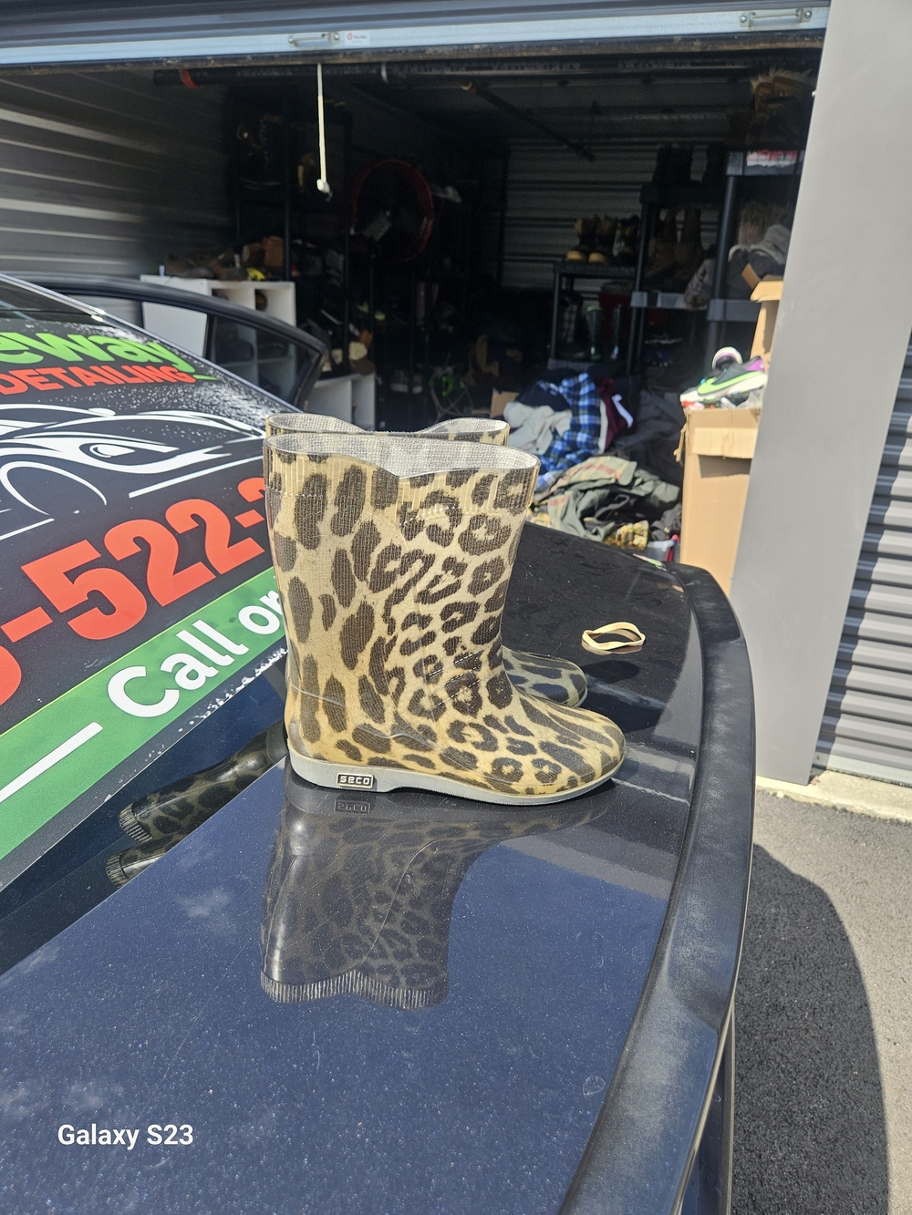 Leopard Print Rain Boots - Women